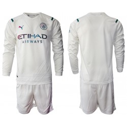 Camisola Manchester City Criança Equipamento Segundo 2021-2022 Manga Comprida